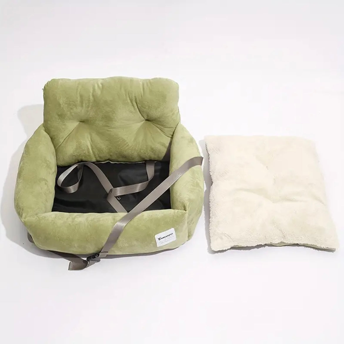 Плюшена седалка за пътуване Small Green